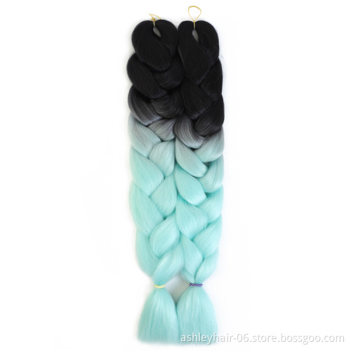 32 Inch 330G Premium Fiber Two Colored Jumbo Ultra Braiding Synthetic Hair Extensions